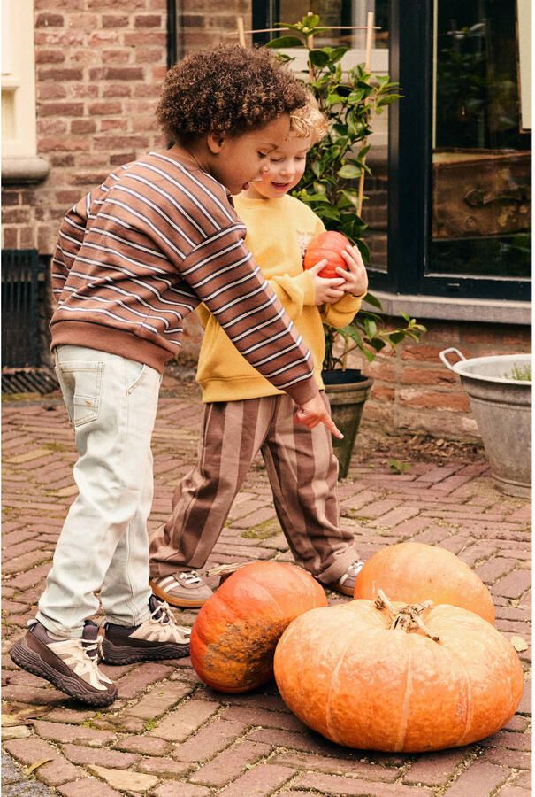 Daily7 oversized gestreepte sweater bruin - Foto 2