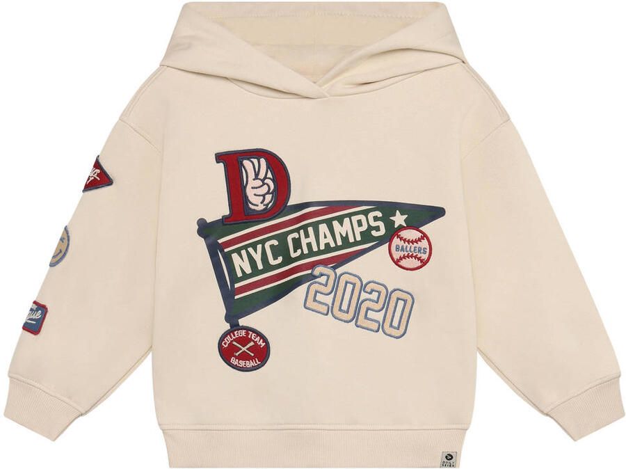 DAILY7 Jongens Truien & Vesten Oversized Hoodie Badges Beige - Foto 5