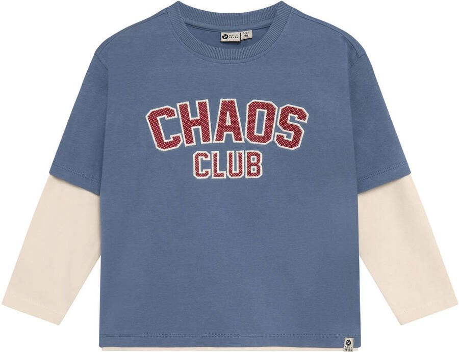 DAILY7 Jongens Polo's & T-shirts T-shirt Longsleeve Over Sleeve Blauw - Foto 4