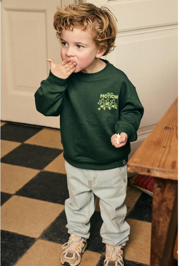 DAILY7 Jongens Truien & Vesten Oversized Sweater Backprint Donkergroen - Foto 4
