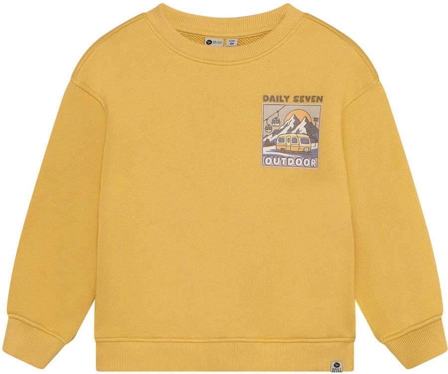 Daily7 oversized sweater met backprint geel