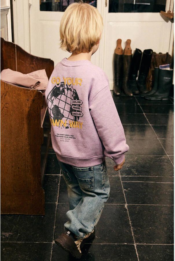 Daily7 oversized sweater met backprint paars - Foto 2