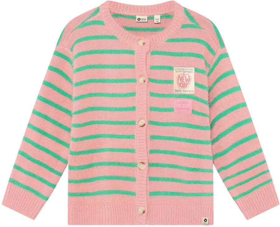DAILY7 Meisjes Truien & Vesten Knitwear Striped Cargdigan Roze - Foto 3