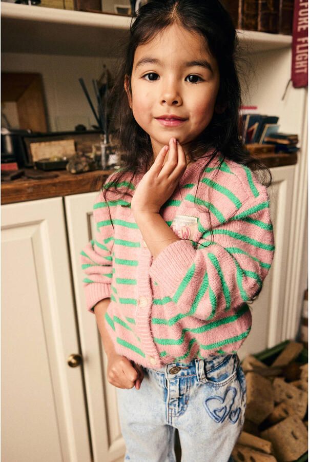 DAILY7 Meisjes Truien & Vesten Knitwear Striped Cargdigan Roze - Foto 5