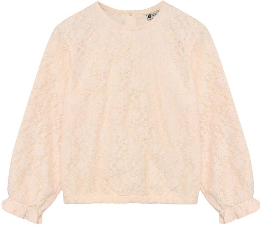 Daily7 rechtvallende gebloemde blousetop ecru