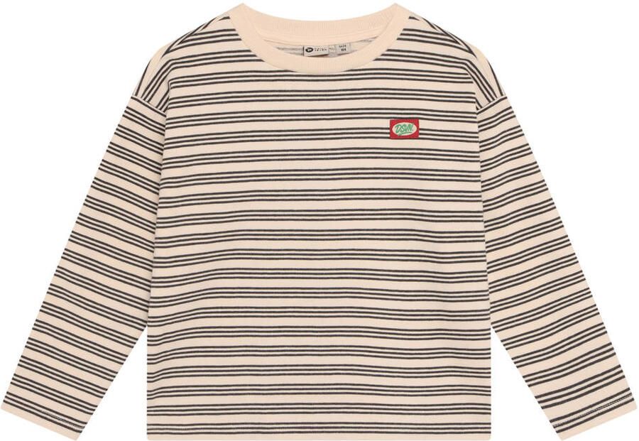 DAILY7 Jongens Polo's & T-shirts T-shirt Longsleeve Striped Creme - Foto 3