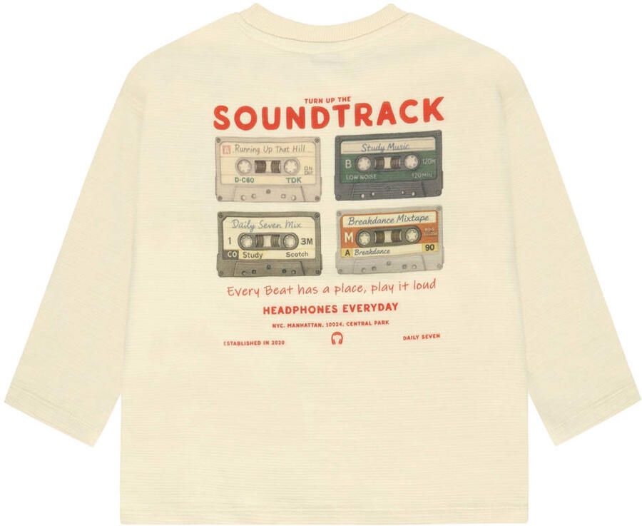 DAILY7 Jongens Polo's & T-shirts T-shirt Longsleeve Backprint Ecru - Foto 5