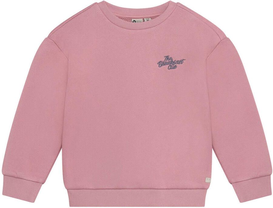 Daily7 rechtvallende sweater met backprint oudroze
