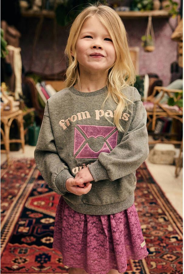 Daily7 rechtvallende sweater met print grijs - Foto 2