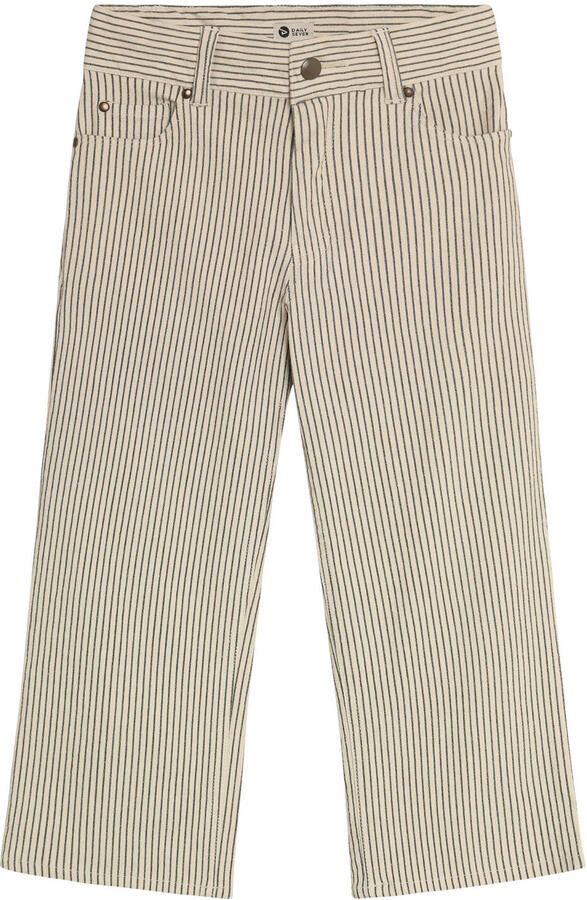 Daily7 straight regular waist gestreepte casual broek beige