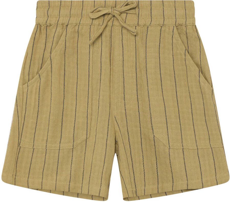 Daily7 straight regular waist gestreepte casual short olijfgroen - Foto 3