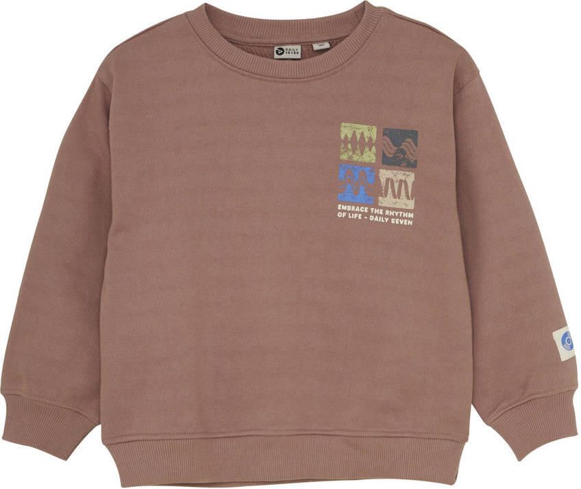 DAILY7 Jongens Truien & Vesten Oversized Sweater Artwork Bruin - Foto 4