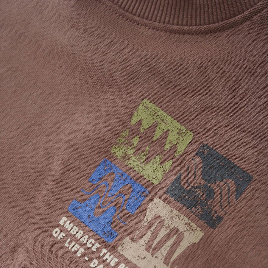 DAILY7 Jongens Truien & Vesten Oversized Sweater Artwork Bruin - Foto 3