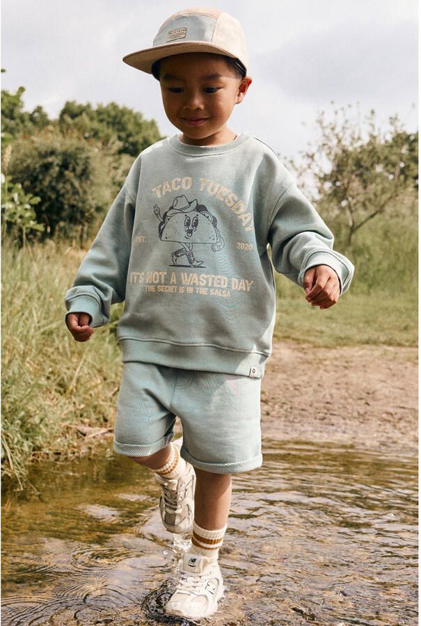 DAILY7 Jongens Truien & Vesten Oversized Sweater Print Mint - Foto 5