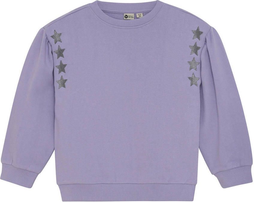 DAILY7 Meisjes Truien & Vesten Embroidery Sleeve Paars - Foto 4