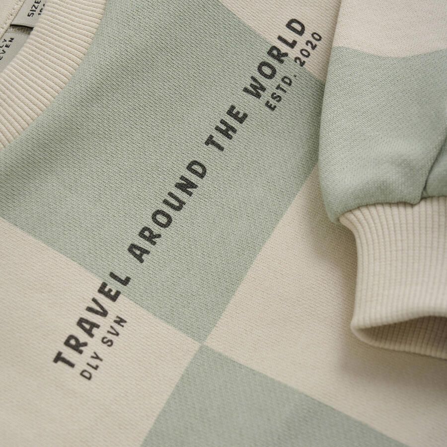 DAILY7 Jongens Truien & Vesten Oversized Sweater Check Print Multi - Foto 4