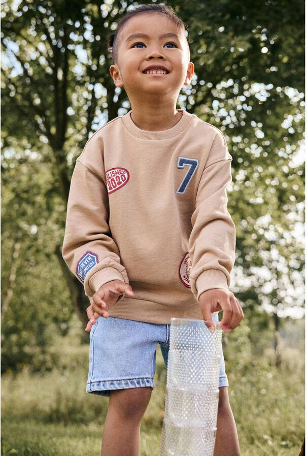 DAILY7 Jongens Truien & Vesten Oversized Sweater Badges Camel - Foto 5