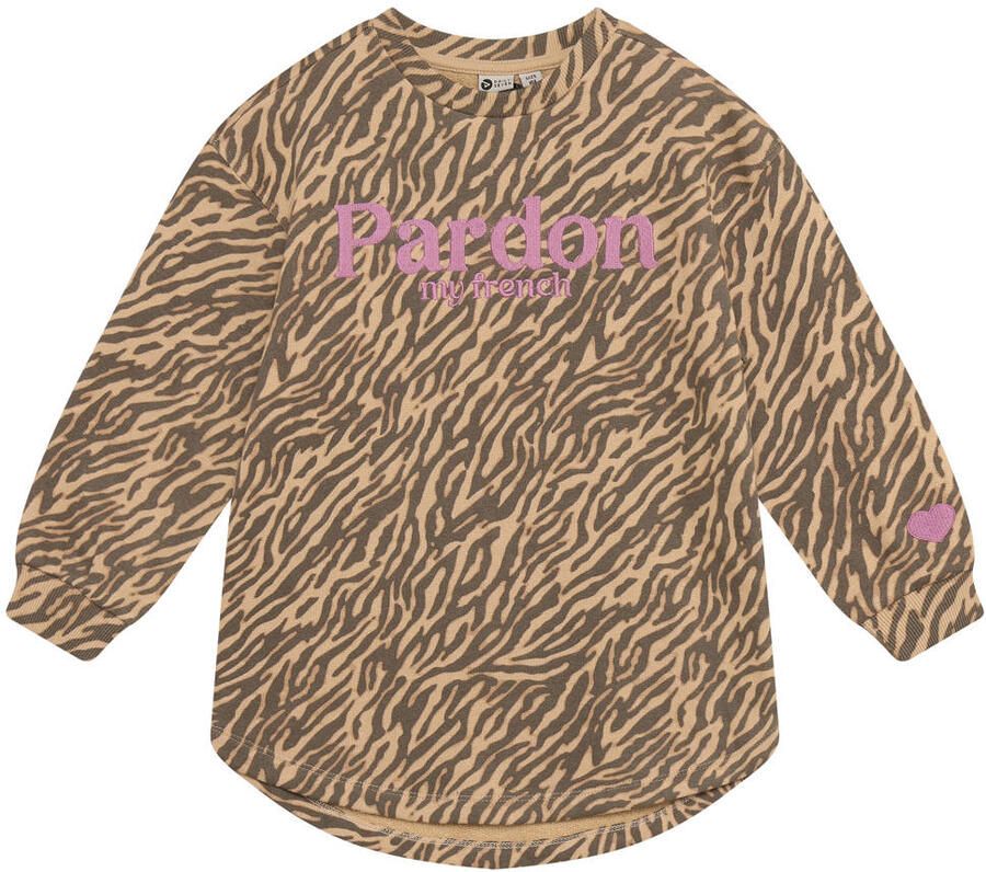 Daily7 sweatjurk met dierenprint zand
