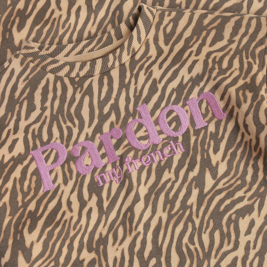 Daily7 sweatjurk met dierenprint zand - Foto 2