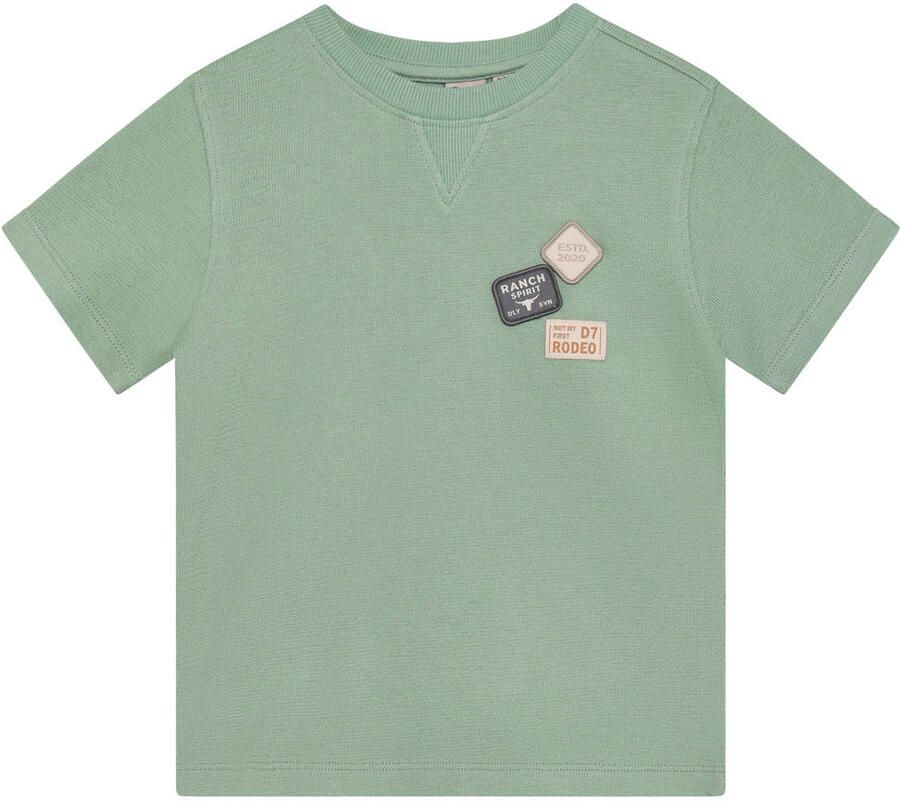 DAILY7 Jongens Polo's & T-shirts T-shirt Basic Badge Groen - Foto 3