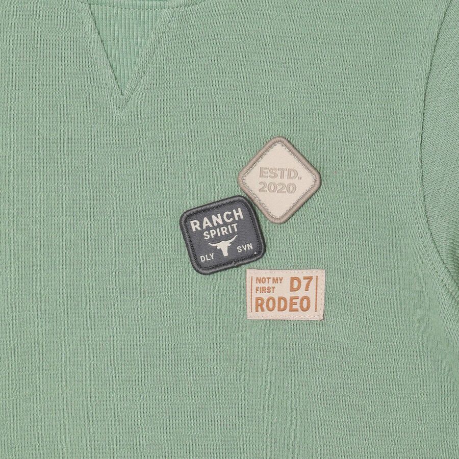 DAILY7 Jongens Polo's & T-shirts T-shirt Basic Badge Groen - Foto 4