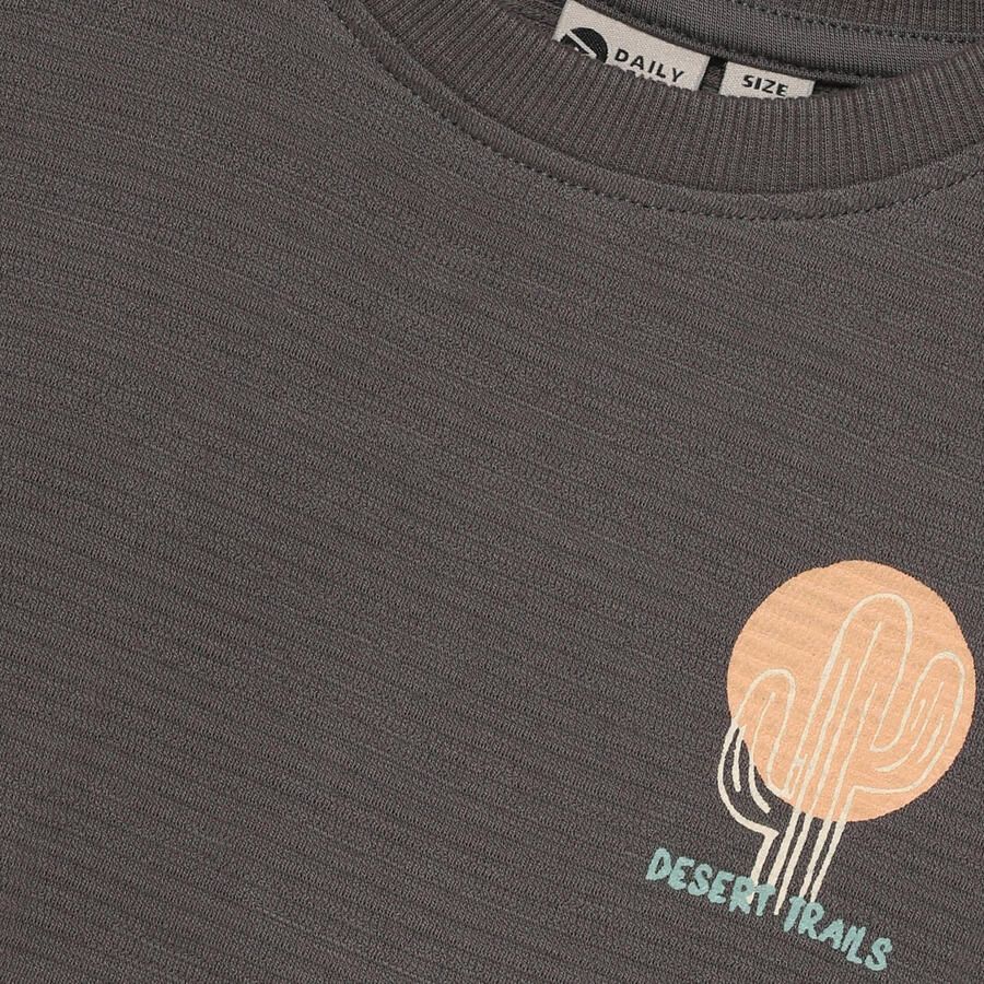 DAILY7 Jongens Polo's & T-shirts T-shirt Structure Print Donkergrijs - Foto 4