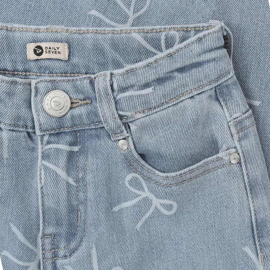 Daily7 wide leg jeans met print lichtblauw - Foto 2