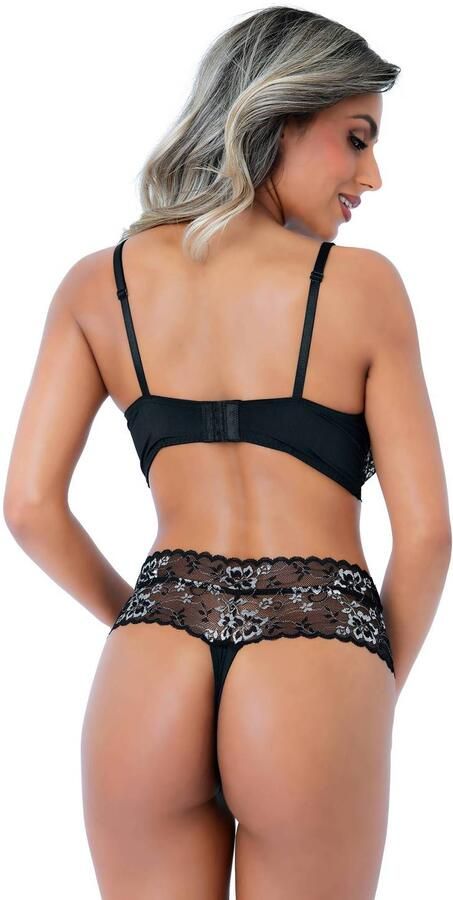 Daring high waist kanten string zwart - Foto 3