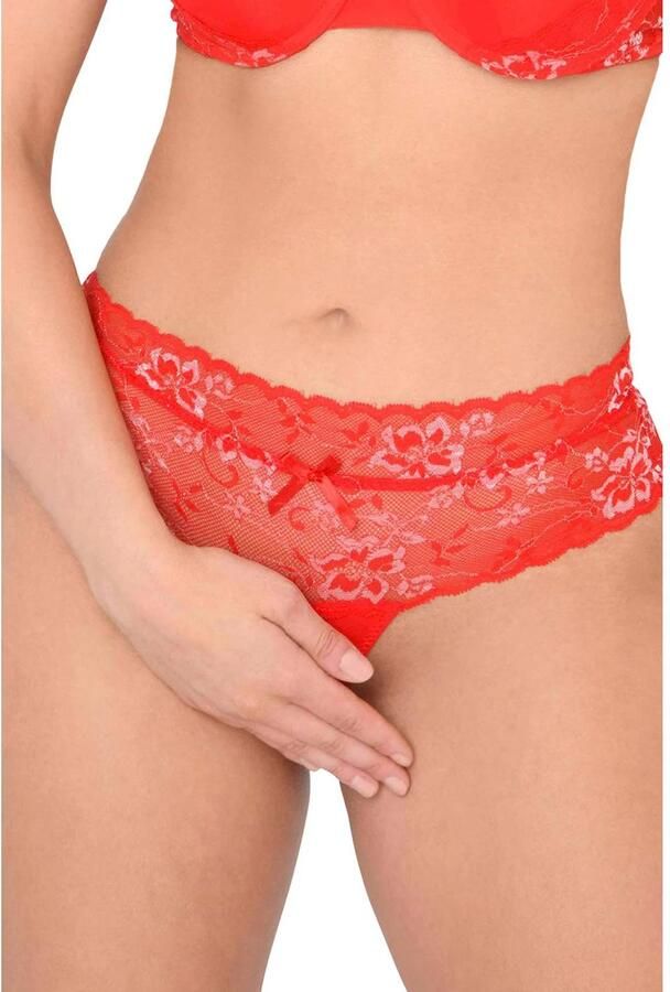 Daring high waist string met open kruis rood - Foto 2