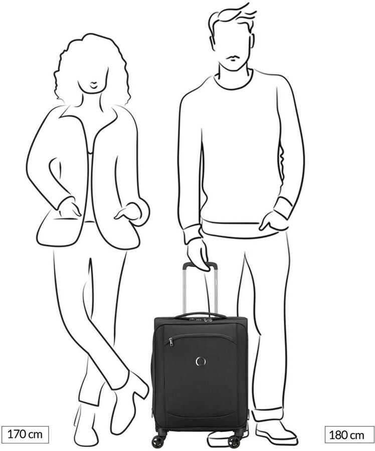 Delsey trolley Montmartre Air 2.0 55 cm. Expandable zwart