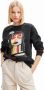 Desigual Sweatshirt met lange mouwen en ronde hals met gezichtsprint Black Dames - Thumbnail 1