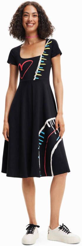 Desigual A-lijn jurk met printopdruk zwart