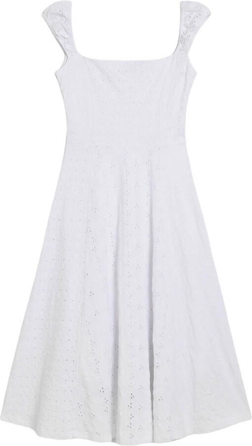 Desigual A-lijn jurk broderie wit - Foto 3