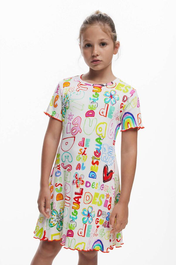 Desigual A-lijn jurk ecru