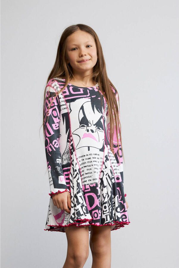 Desigual A-lijn midi jurk wit