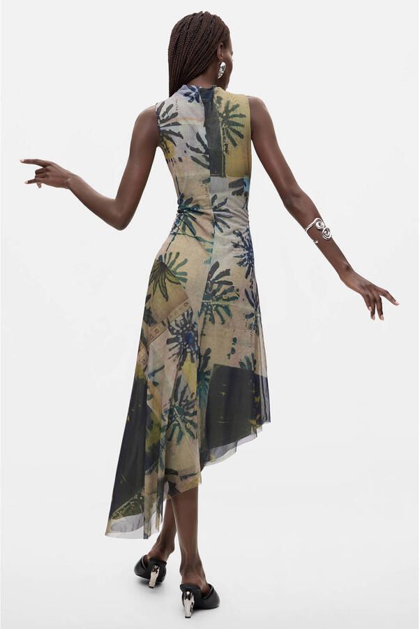 Desigual asymmetrische jurk met print meerkleurig - Foto 2