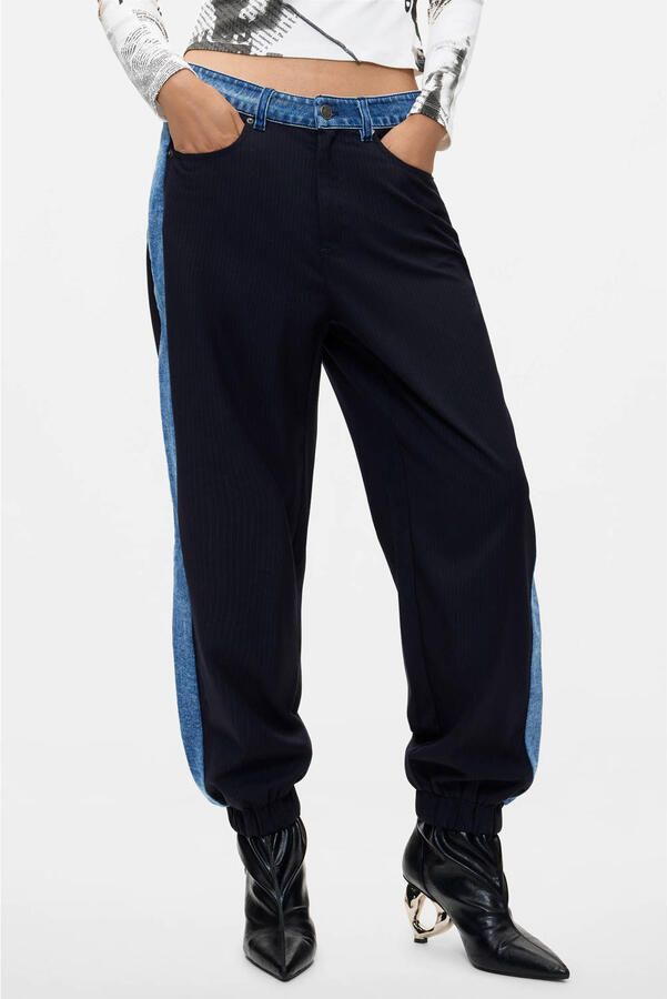 Desigual barrel broek blauw
