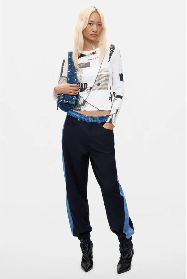 Desigual barrel broek blauw - Foto 2