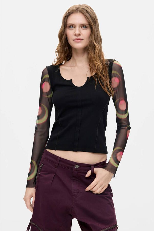 Desigual barrel cargobroek roodbruin - Foto 2