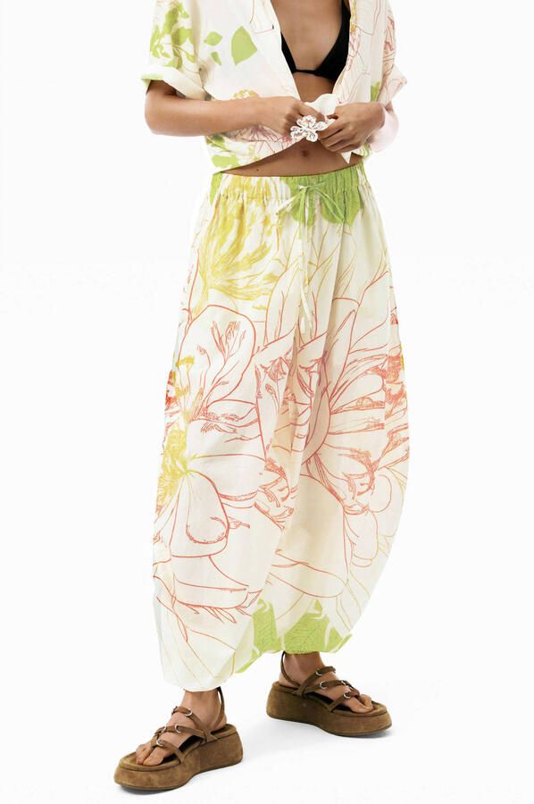 Desigual barrel casual broek met print meerkleurig