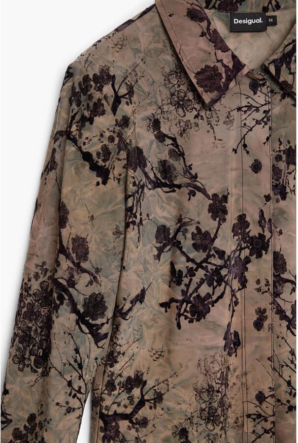 Desigual blouse met print grijsbruin - Foto 2