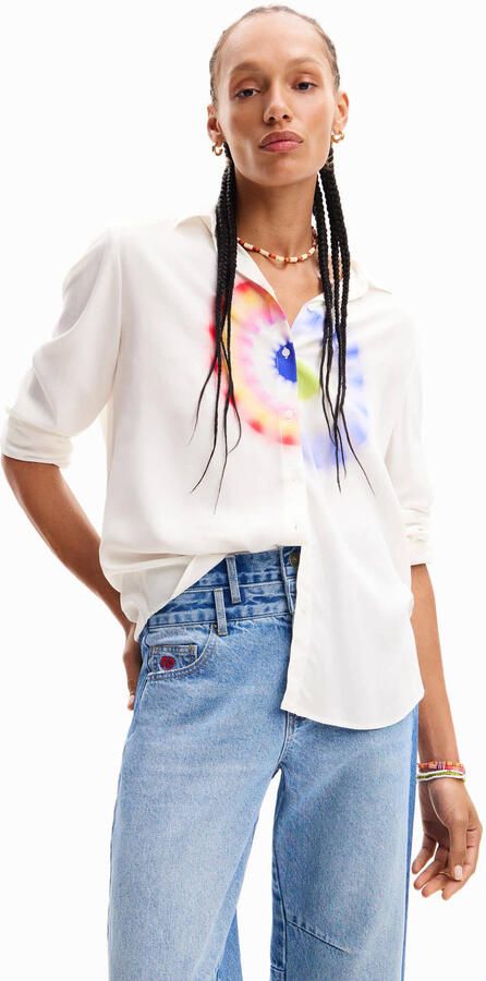 Desigual blouse met printopdruk wit - Foto 2