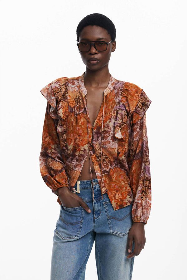 Desigual blouse oranje