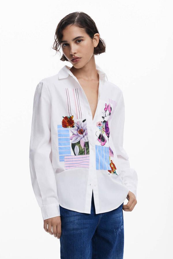 Desigual Lange Mouw Damesoverhemd Lente Zomer Collectie White Dames - Foto 3