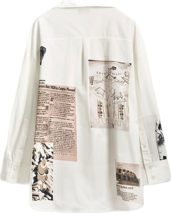 Desigual Lange katoenen damesoverhemd Multicolor Dames