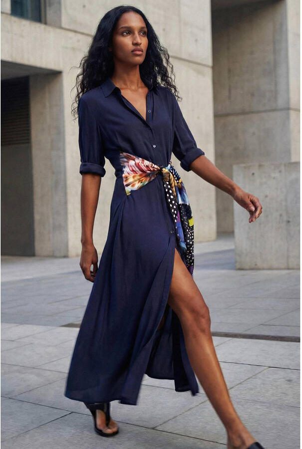 Desigual blousejurk donkerblauw
