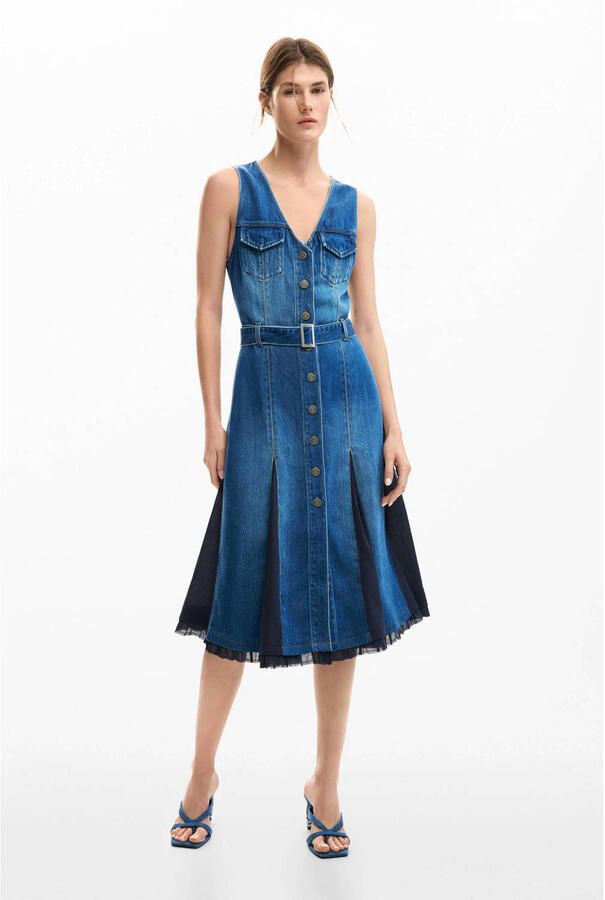 Desigual blousejurk medium blue denim - Foto 3