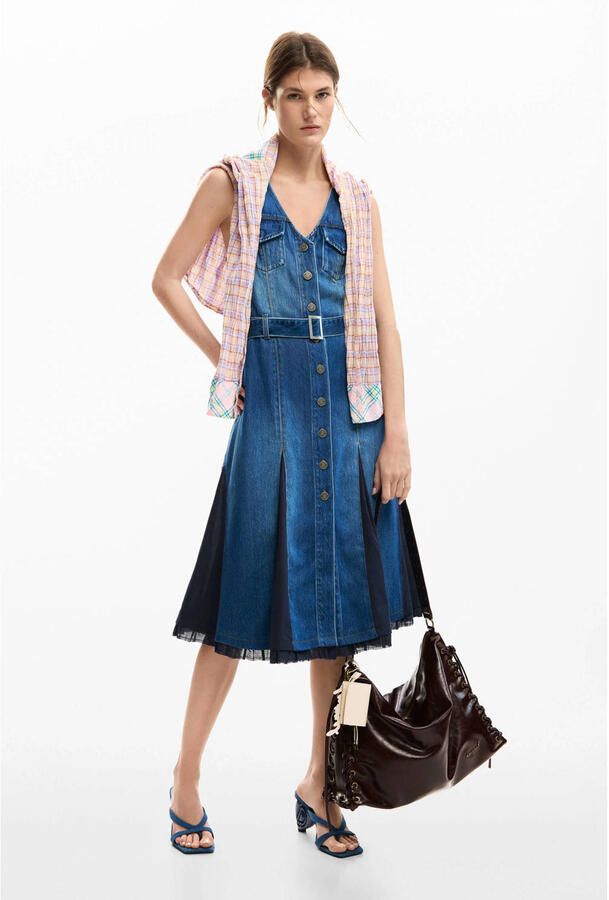 Desigual blousejurk medium blue denim - Foto 2