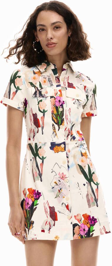 Desigual blousejurk met all over print wit