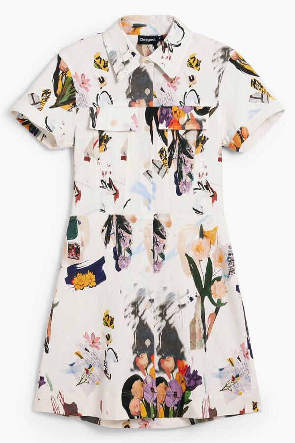 Desigual blousejurk met all over print wit - Foto 3